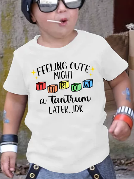 2025 Summer Boys' Cute and Possible Temper Tantrum "Boys' T-Shirt" Amazon Foreign Trade Wholesale