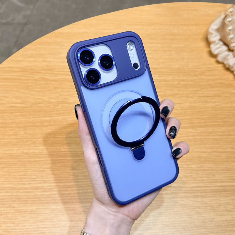 适用iPhone17PROMAX手机壳肤感磁吸支架苹果17带镜头膜防摔保护套|undefined