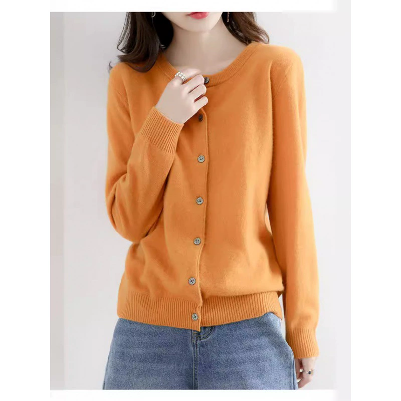 Весенний и осенний новый темперамент трикотажный кардиган женский Энди бархат свободный дикий пиджак