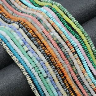 1113-Natural Crystal Agate Semi-Precious Stone 2X4Mm Abacus Beads DIY Bracelet Necklace Earrings Jewelry Material