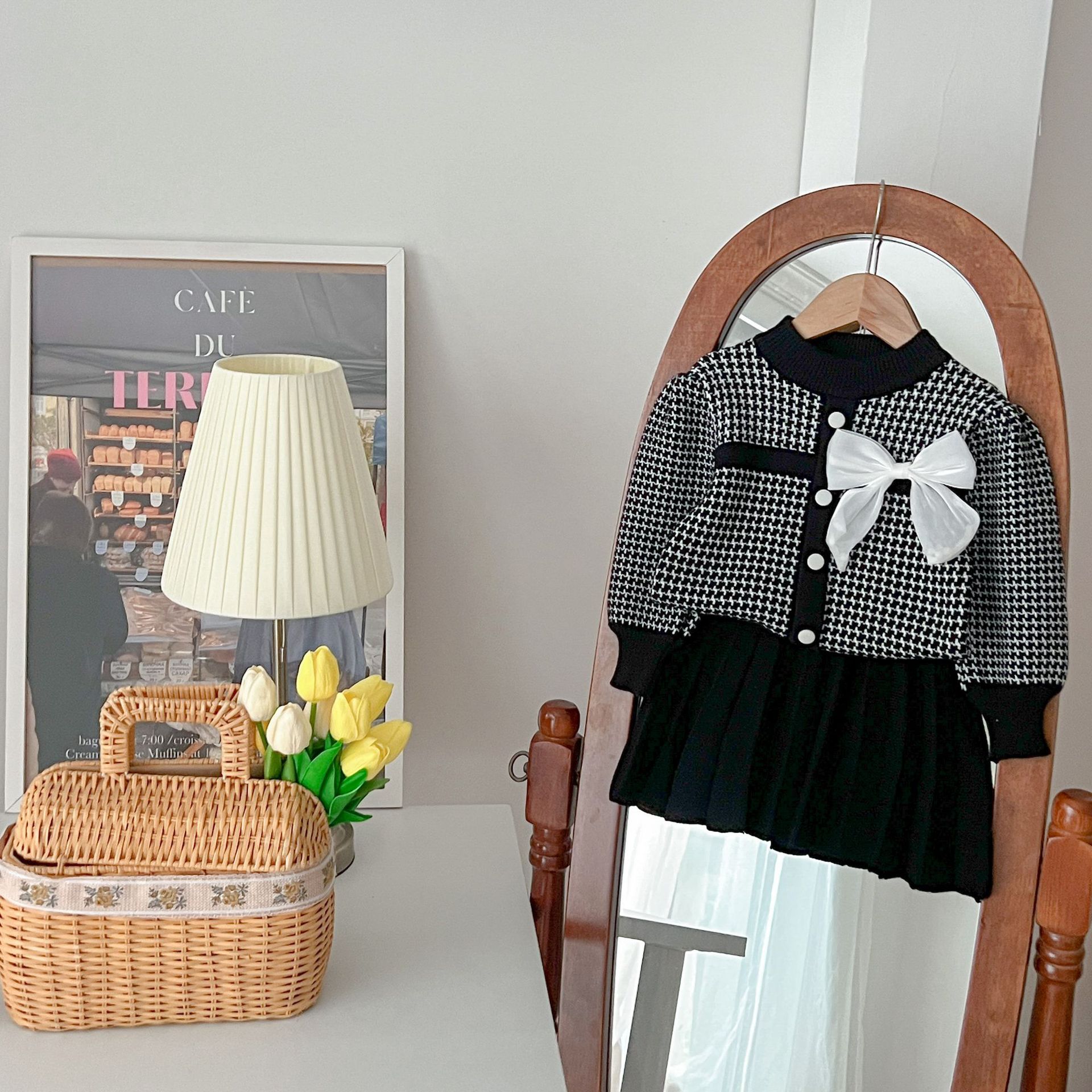JINYONG 2024 New Autumn and Winter Knitted Girl's Small Fragrant Style Set Skirt_voghion.com