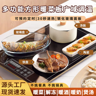 Commercial Food Warming Plate, Insulated Rotating Tray for Outdoor Stalls, Household Square Heating Plate with Intelligent Constant Temperature