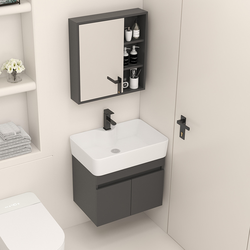 gabinete de baño de madera sólida de casa cerámica integral lavabo gabinete combinación