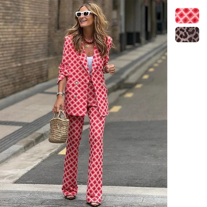 Independent Amazon European and American Women's Digital Printing Bohemian Suit Long Sleeve Cardigan Pants suit 3043 Independent Amazon European and American Women's Digital Printing Bohemian Suit Long Sleeve Cardigan Pants suit 3043