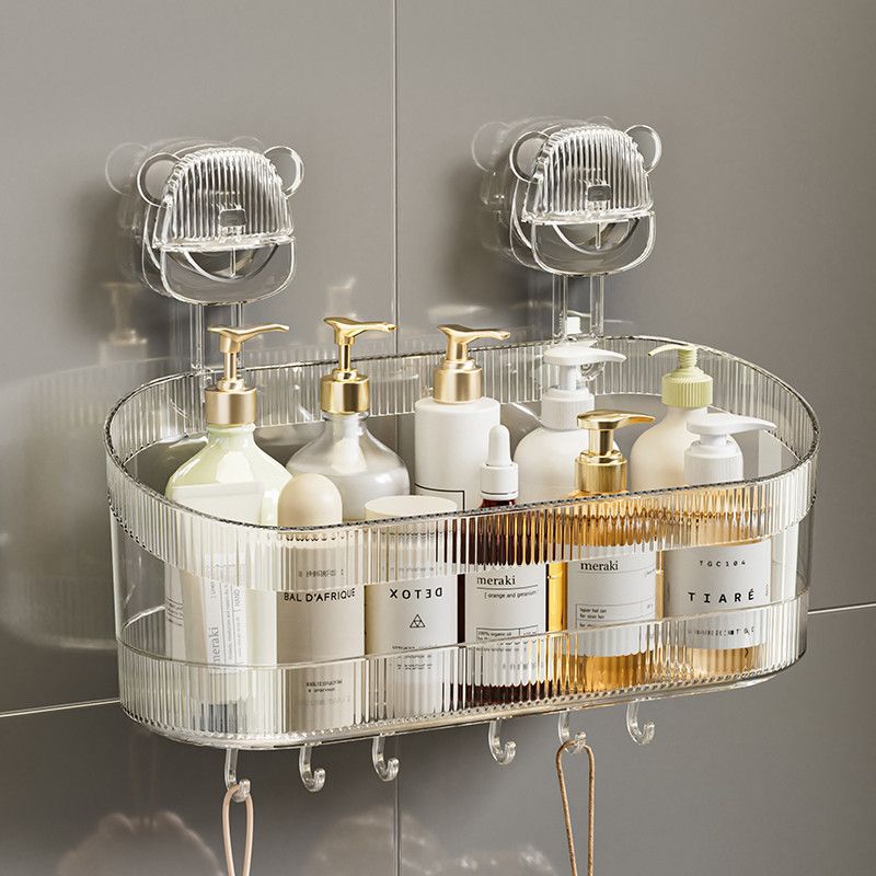 Bear Bathroom Suction Cup Storage Rack Bathroom Punch-Free Strong Load-Bearing Wall-Mounted Cosmetic Wash Storage Box