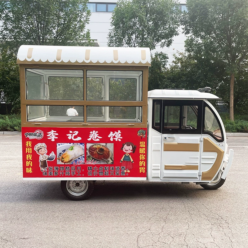 Производитель поставляет многофункциональные трехколесные фудтраки, электрические трехколесные фудтраки и трехколесные фудтраки для продажи закусок различных спецификаций.