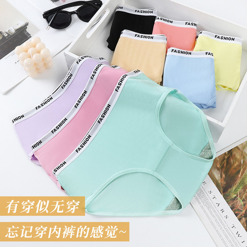 Cross-border e-commerce Japanese-style women's underwear student Korean version girl breathable middle waist cute plus-size triangle underwear wholesale