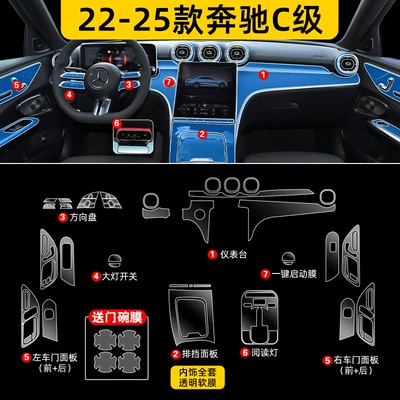 Interior Decoration Supplies, Car interior film - 22-25-mercedes-benz-c-full-set-excluding-screen-soft-film