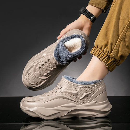 Waterproof Snow Boots for Men - Winter Thicken Insulated Waterproof Outer Wear Snow Waterproof Shoes Rain Boots One-Piece Cotton Shoes