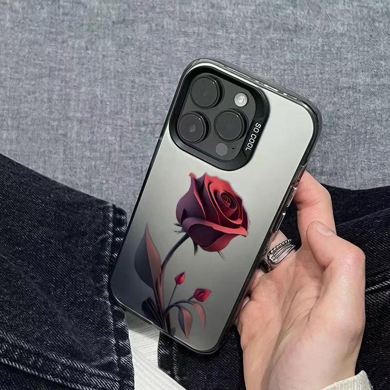 Nueva rosa roja oscura para iPhone 16 funda para teléfono móvil Apple 15promax/14/13pro/12 Europa y América 11