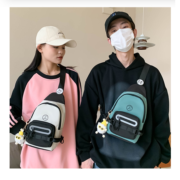 Unisex Medium Nylon Solid Color Streetwear Sports Square Zipper Fanny Pack display picture 1