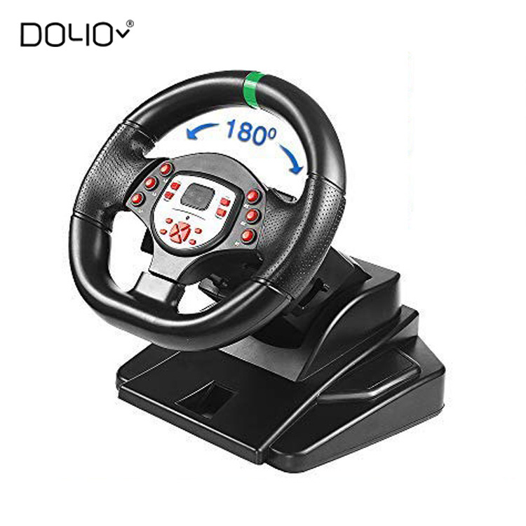 Doyo 180-Degree Racing Game Steering Wheel Is Compatible with Pc, Xbox Consoles, USB Interface Pedals, and Is Multi-Platform Compatible