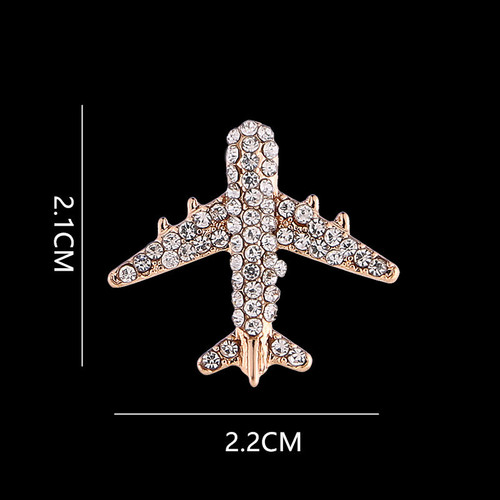 Korean-style fashionable diamond-studded small airplane suit collar pin for men's suit jacket, chest pin, trendy shirt collar pin fastener, accessory