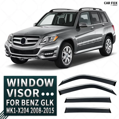 Suitable for 2008-2015 Mercedes-BENZ GLK Sunny Rain Weatherboard Eyebrow BENZ GLK X204 Window visor (Rain shield) - standard-packing-without-logo-mercedes-benz-glk-class-mk1-x204-2008-2015-pc-silver-bright-strip-window-rain-shield