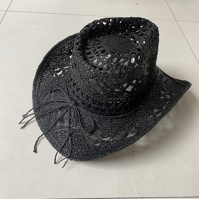 Outdoor Occasion Straw Material Unisex Retro Ethnic Style Bohemian Solid Color Straw Hat