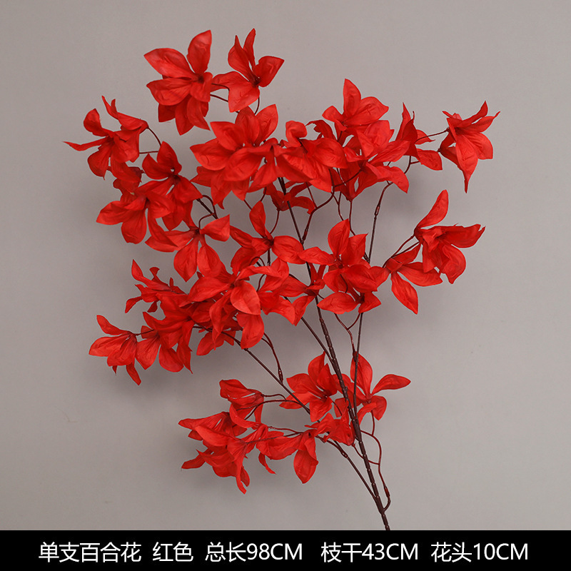红色仿真花婚礼婚庆场地场景布置道具仿真花束花艺装饰花假花批发|undefined