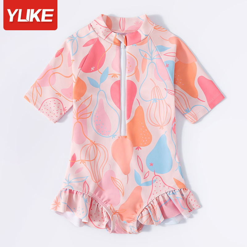 Kinderbadpak voor meisjes, model 2026, prinsessenmodel, babybadpak uit één stuk met zonbescherming, nieuwe stijl, peuterrokje, sneldrogende zwemkleding_voghion.com