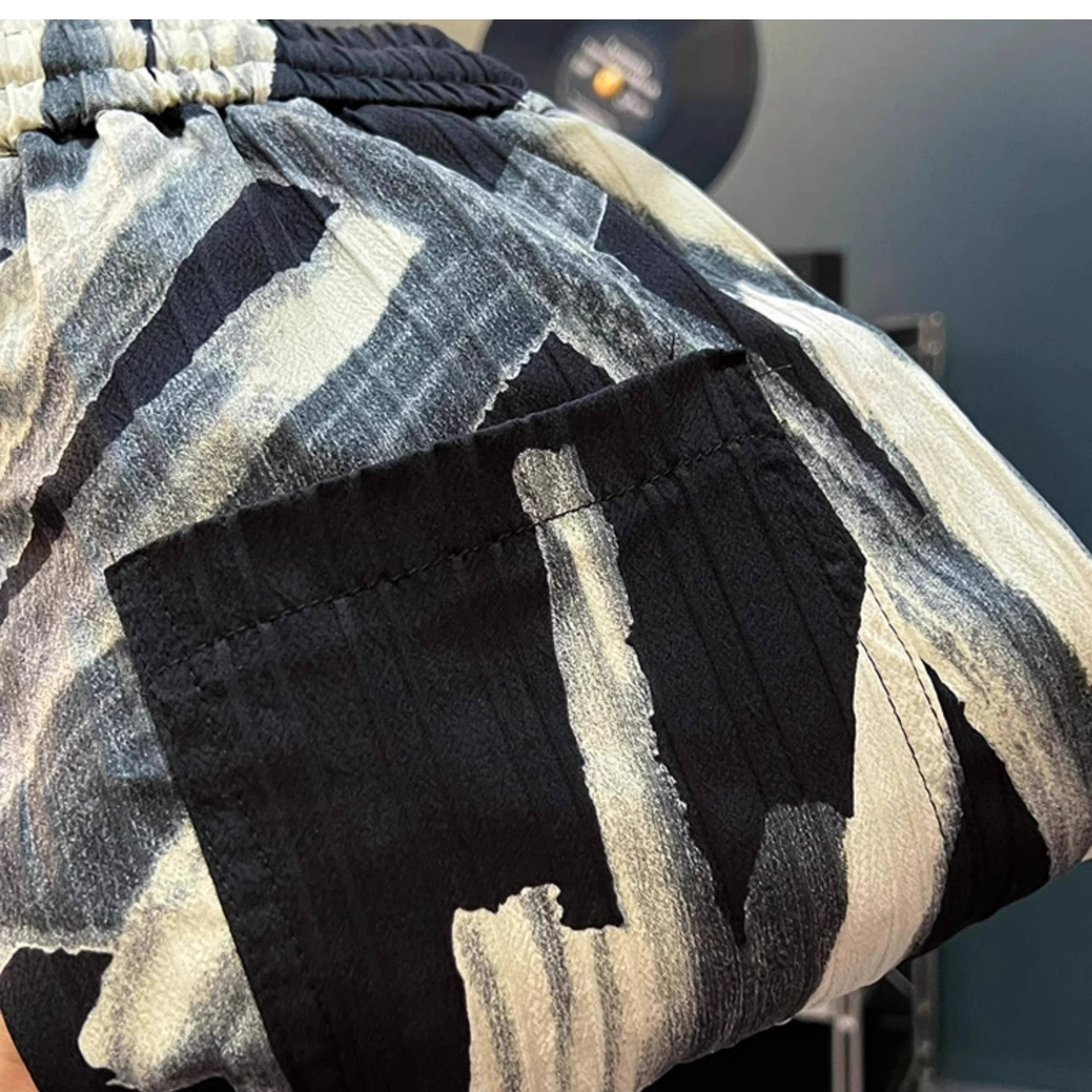 Herr strandshorts med tryck lös passform somrig casual stil_voghion.com