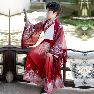 Boys' Hanfu Autumn New Original Little Boy Tang Suit Song System Chinese Style Scholarly Guoxue Children's Ancient Clothing Wholesale
