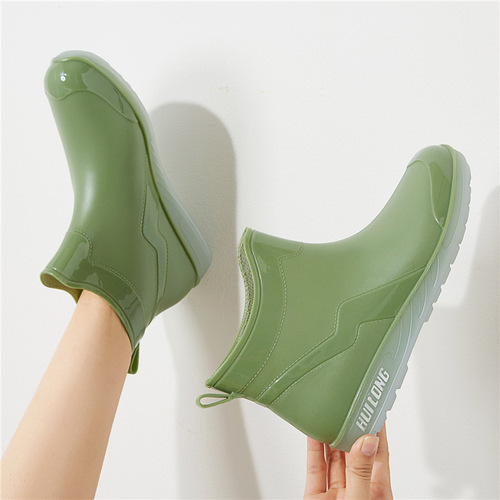 Japanese-style fashion rain boots for women, summer slip-resistant low-top waterproof shoes, water boots, short-leg rain boots, car washing kitchen shoes, rubber shoes for women, trendy