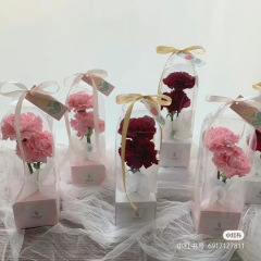 Single rose packaging transparent portable flower arrangement box PVC folding flower box hug bucket 38-section flower packaging box