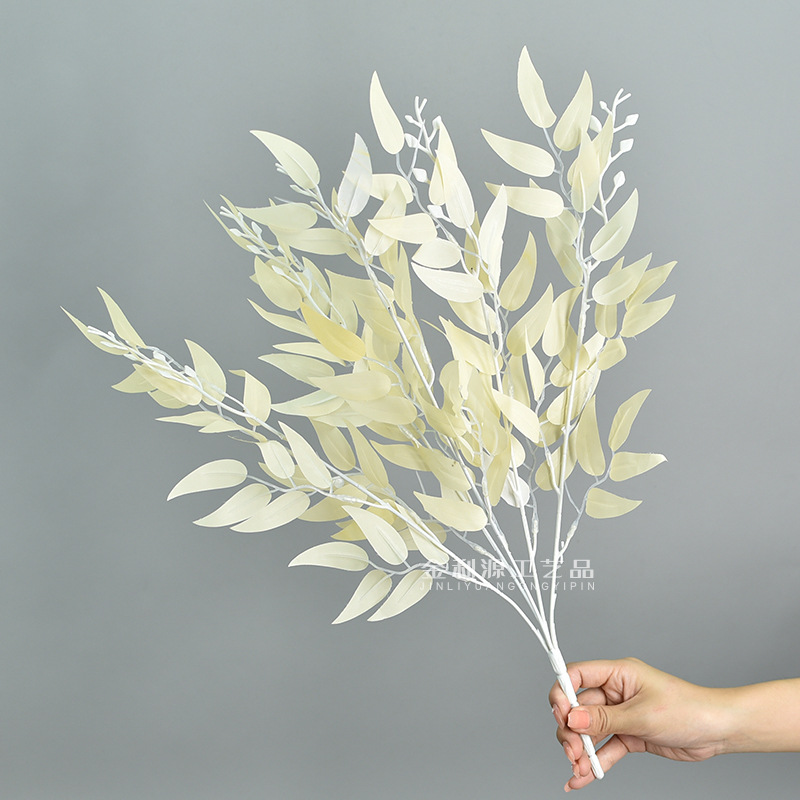 5-tenedor haz de hojas de sauce hojas de la boda Mori boda base flor transfronteriza simulación de hojas de sauce LY99705