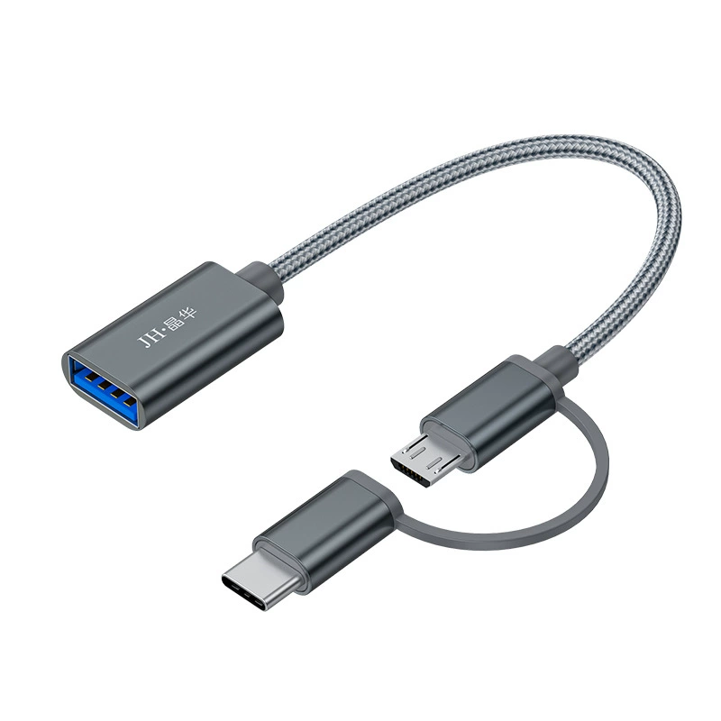 USB → Type‑C (гнездо) алюминиевый адаптер для Android‑телефона и компьютера