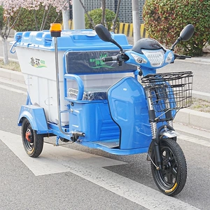 Electric sanitation cleaning vehicle, waste collection vehicle, small three-wheeled electric self-loading garbage collection vehicle