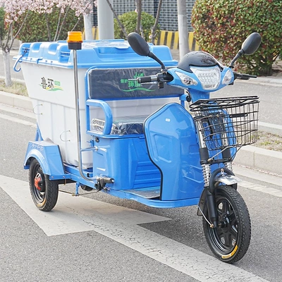 Electric sanitation cleaning vehicle, waste collection vehicle, small three-wheeled electric self-loading garbage collection vehicle (Elektrik zibil maşınları)