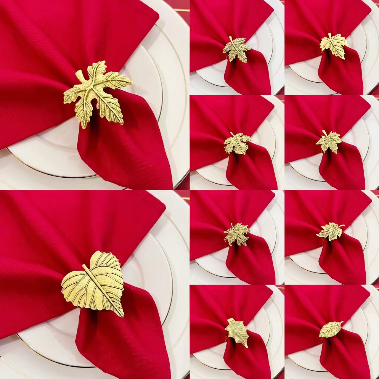Thanksgiving Maple Leaf Pumpkin Turkey Napkin Ring Hotel Table Napkin Buckle Autumn Harvest Table Decoration Cloth Ring