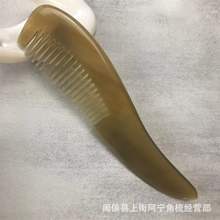Natural Horn Comb Fine Tooth Rat Tail Comb 16cm Handmade Craft Comb for Home Hair Styling overview