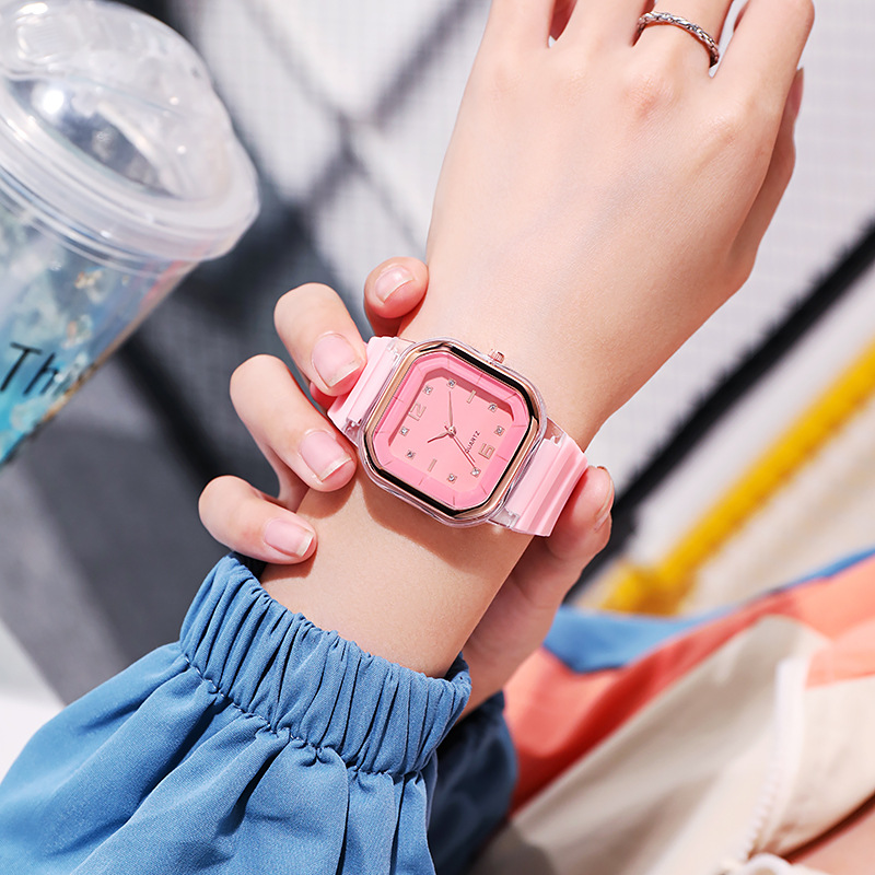 Student Spring/Summer Square Style Children's Silicone Fashion Women's Watch_voghion.com