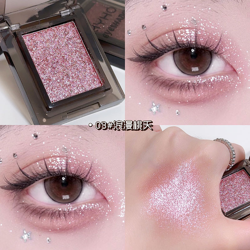 MYHO Sombra de ojos de puré de papa ahumada monocromática, desarrollo de color duradero, maquillaje ligero, novato, maquillaje mate nacarado, paleta de sombras de ojos barata