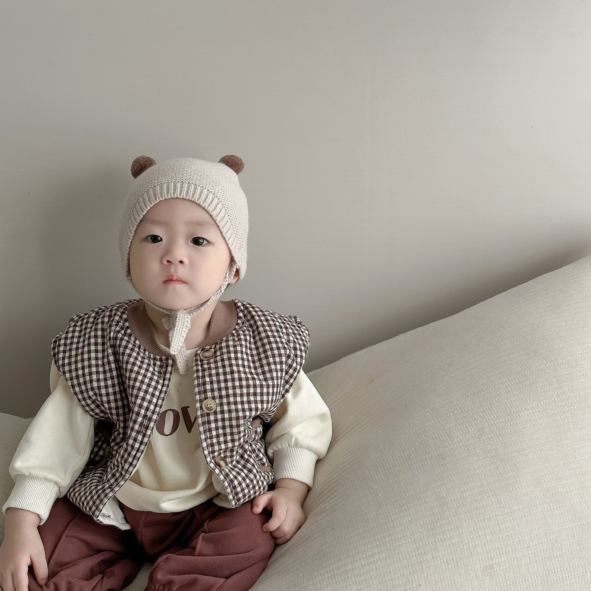 Bebé ropa de bebé ropa de otoño 2023 otoño nuevo estilo coreano ropa de los niños bebé Chaleco de algodón abrigo