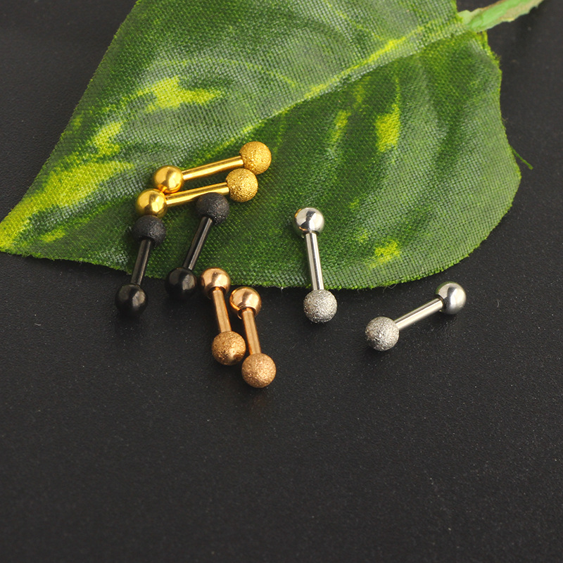 Korean Style 16G Stainless Steel Star Frosted Ear Stud Earring Fashion Jewelry for Cartilage Piercing detail image 10