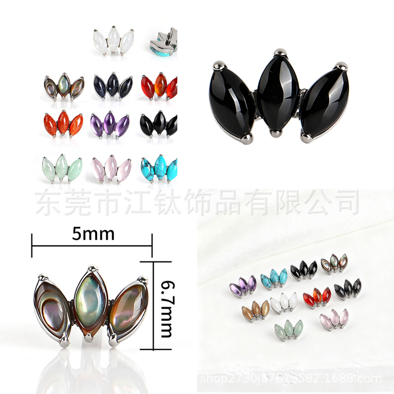 Pointed titanium steel lip stud product view