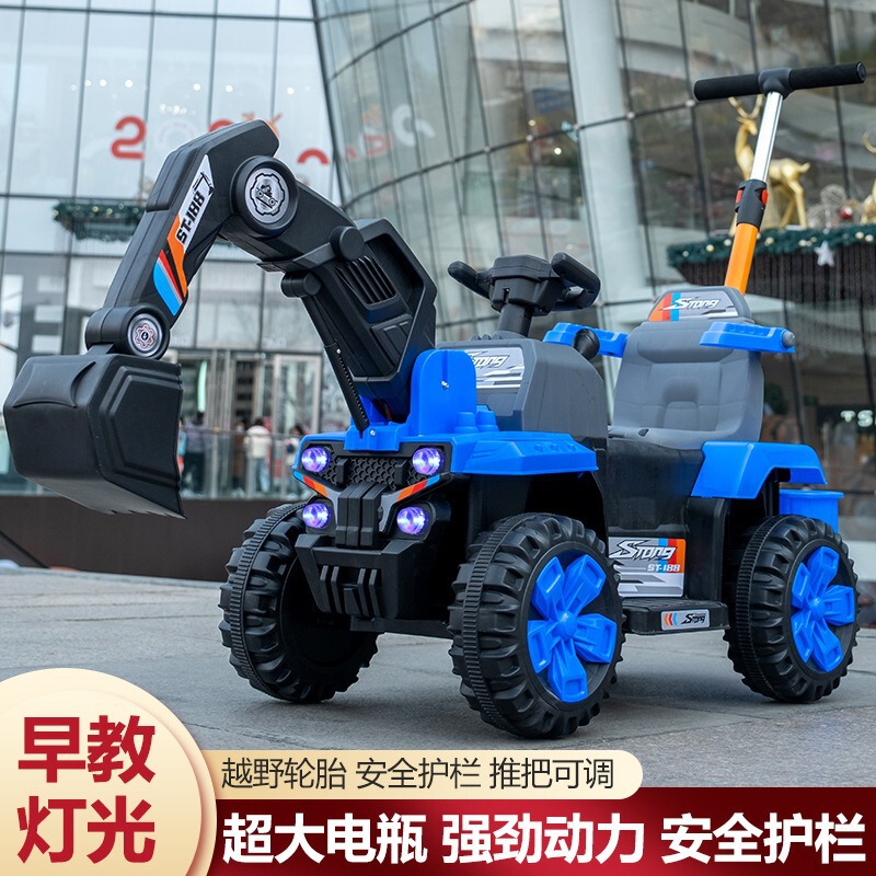 子供の掘削機は人の電動の掘削機の男の子のおもちゃの車の四輪の充電のリモコンの自動車の大きいサイズの掘削機に座ることができます。|undefined