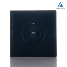 黑色wall socket开关单双控250V欧标80型16A欧规switch墙壁插座CE