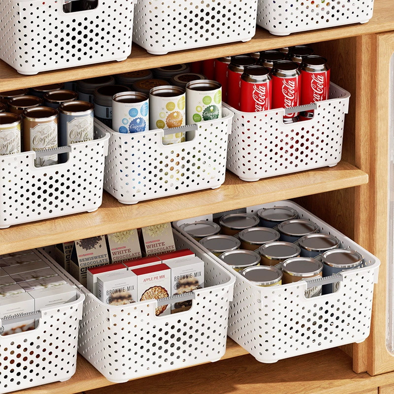 Корзина для хранения мелочей в японском стиле Ящик для хранения бытовых игрушек для закусок Пластиковая корзина для хранения Общежитие Кухня Настольный ящик для хранения