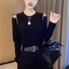 爆発的な軽豪華な重工ビーズのシャツのファッション女性のきらきらとした洗練されたシャツファッションの高級感が肩の小さい上着を露出している