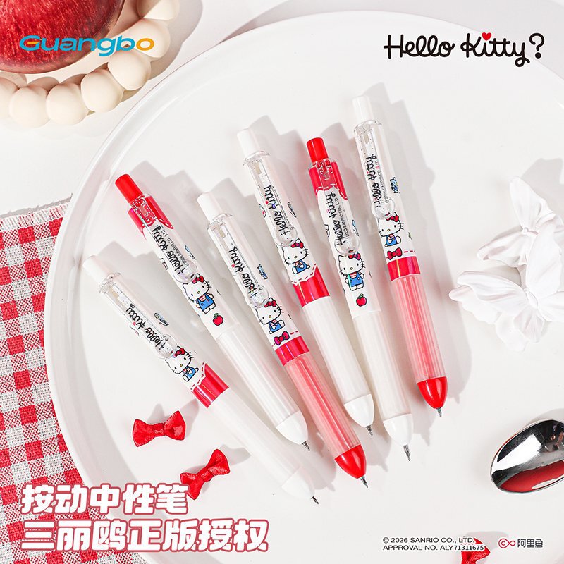 Guangbo Stationery Genuine Sanrio Hello Kitty Retractable Gel Pen Hello Kitty Cat-Themed Writing Pen Guangbo Stationery Genuine Sanrio Hello Kitty Retractable Gel Pen Hello Kitty Cat-Themed Writing Pen