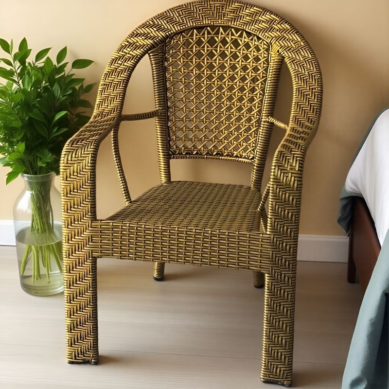 Balcony Leisure Tables and Chairs, Backrest Chairs, Rattan Chairs for the Elderly, Home Courtyard Hand-Woven Outdoor and Indoor Rattan Chairs