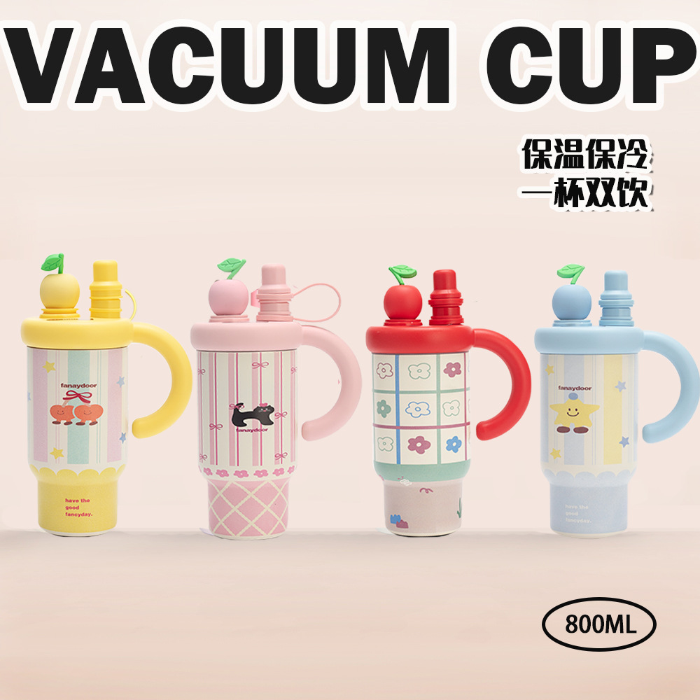 Nuevo Zhiqiu, chica de alto valor, jumbo, taza de agua para automóvil, taza de aislamiento de gran capacidad, taza de aislamiento de paja de acero inoxidable