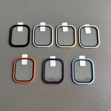 适用Apple Watch49mm手表钢化膜49mm金属边框一体保护膜原机彩色