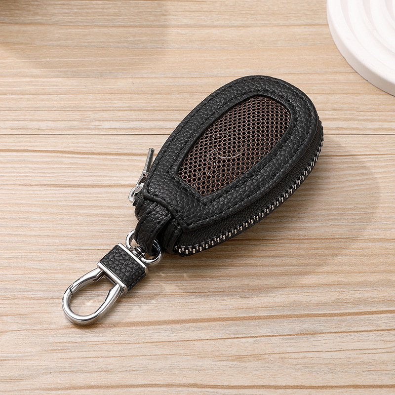 Bolsa de llaves de automóvil de cuero simple, bolsa de llaves de luz solar para hombres, bolsa de llaves universales para mujeres, bolsa de almacenamiento de llaves coreanas