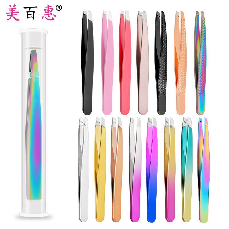 Golden tweezers contains rose for eyebrows