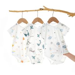 Baby jumpsuit summer thin pure cotton toddler newborn boneless bag fart clothes baby triangle rompers