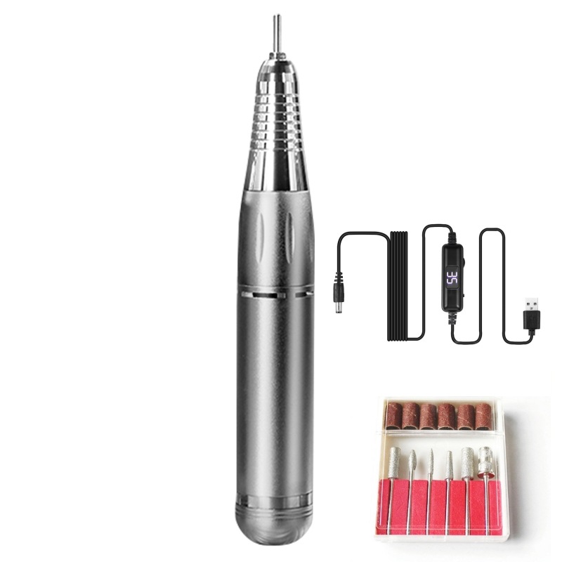 Nuevo 35000-turn USB portátil esmalte de uñas pluma con pantalla de visualización removedor de uñas eléctrico de la piel muerta