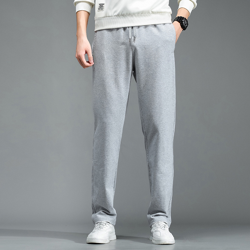 [Hot-Selling Cross-Border] Amazon's New Winter Fleece-Lined Men's Solid Color Straight-Leg Pants for Cross-Border European and American Trade