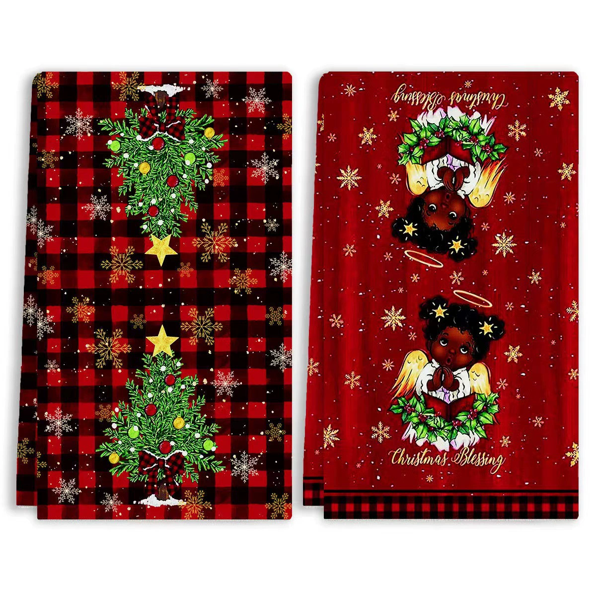 Трансграничные горячие продажи Рождественский праздник Печать Полотенца Кухня впитывает воду Небольшой полотенце для рук